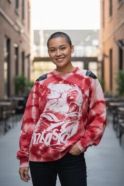 Vintage Fantasia Red Cream Tie Dye Graphic Sweatshirt XL